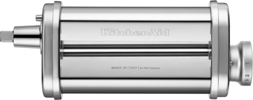 KitchenAid tésztakészítő gép, ezüst színű, szöveggel és jelölésekkel.