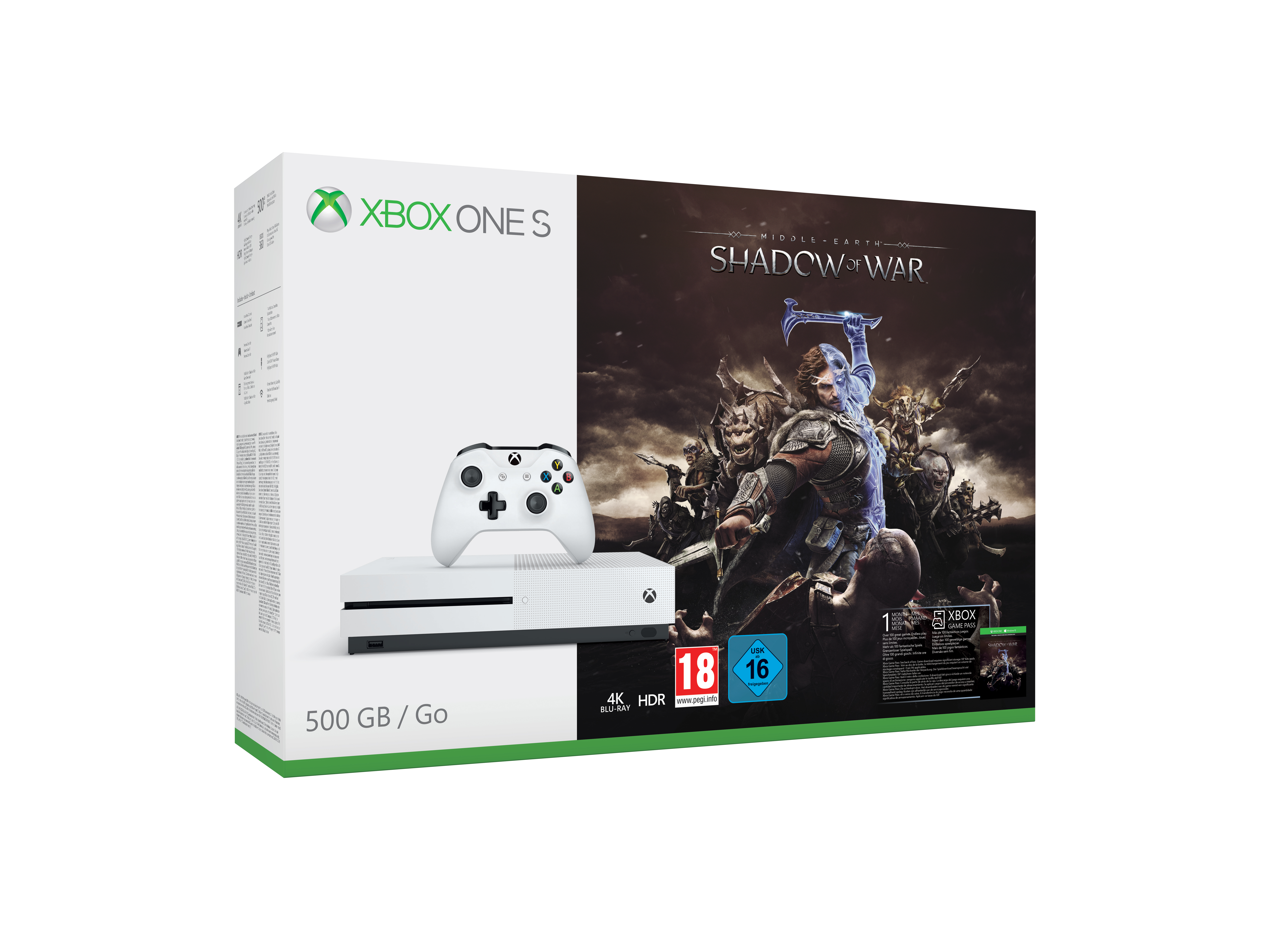 MICROSOFT Xbox One S 500GB Konsole - Mittelerde: Schatten des Krieges