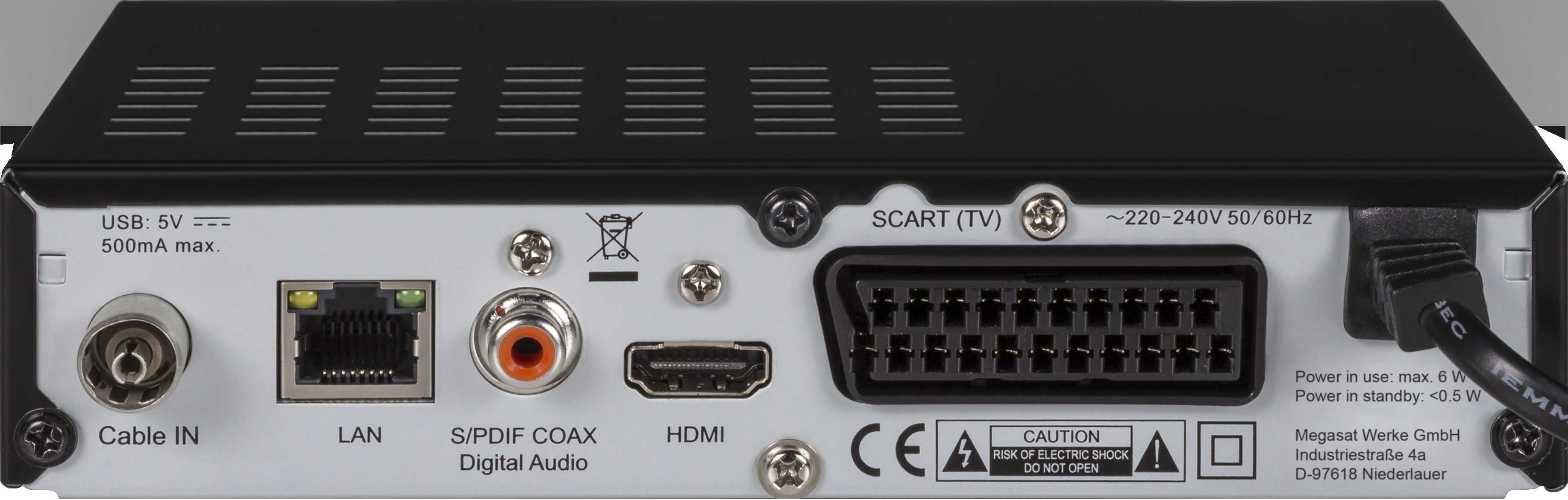 Receiver C MEGASAT DVB-C DVB-C2, (HDTV, Schwarz) DVB-C, HD 200