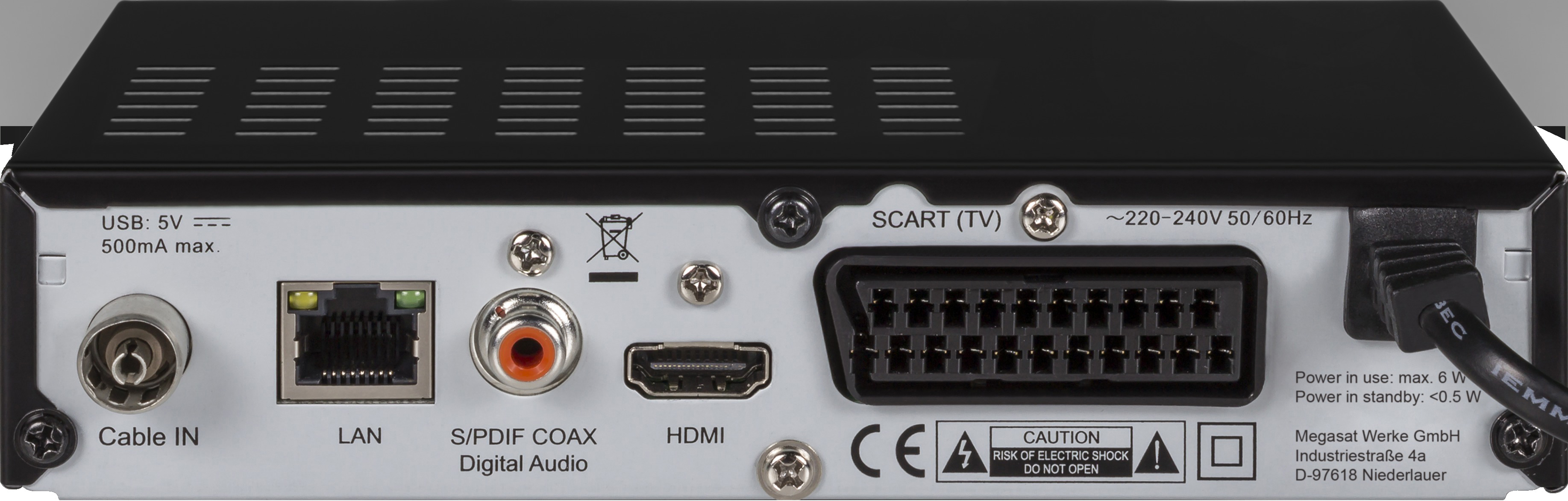 MEGASAT HD 200 C DVB-C Receiver (HDTV, DVB-C, DVB-C2, Schwarz)