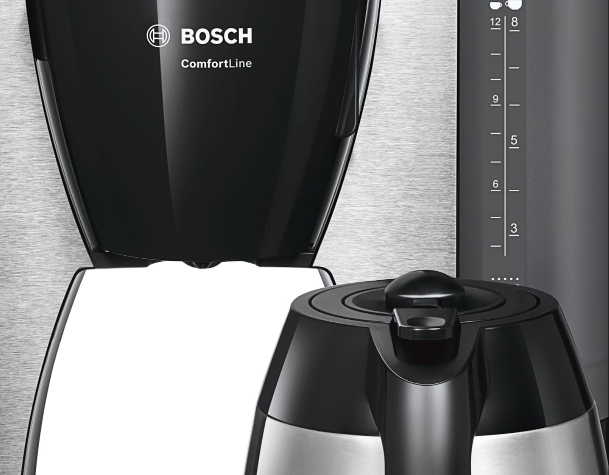BOSCH  Percolateur ComfortLine (TKA6A683) - Machine à café - Capacité (réservoir d'eau): 1 l - Type de pot: Inox - Inox