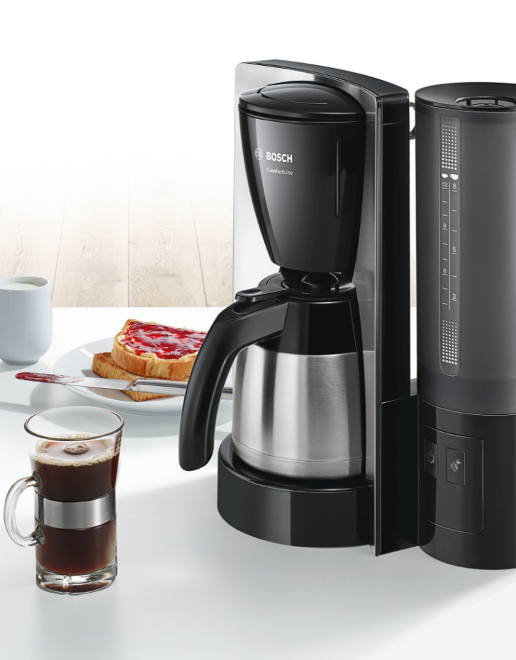 BOSCH  Percolateur ComfortLine (TKA6A683) - Machine à café - Capacité (réservoir d'eau): 1 l - Type de pot: Inox - Inox