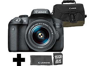 EOS 750D VUK DFIN III Spiegelreflexkamera, 24,2 Megapixel, 18-55 mm Objektiv Touchscreen Display, WLAN, Schwarz Spiegelreflexkameras $[inkl. Objektiv mm]$ | MediaMarkt