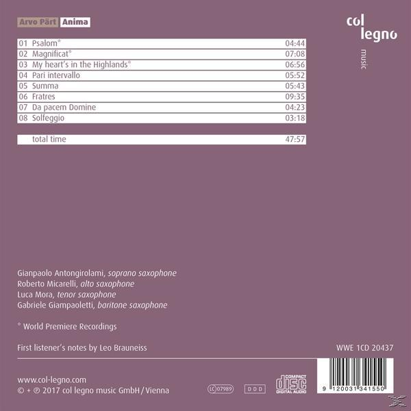 Alea Saxophone Quartet - Anima  - (CD)