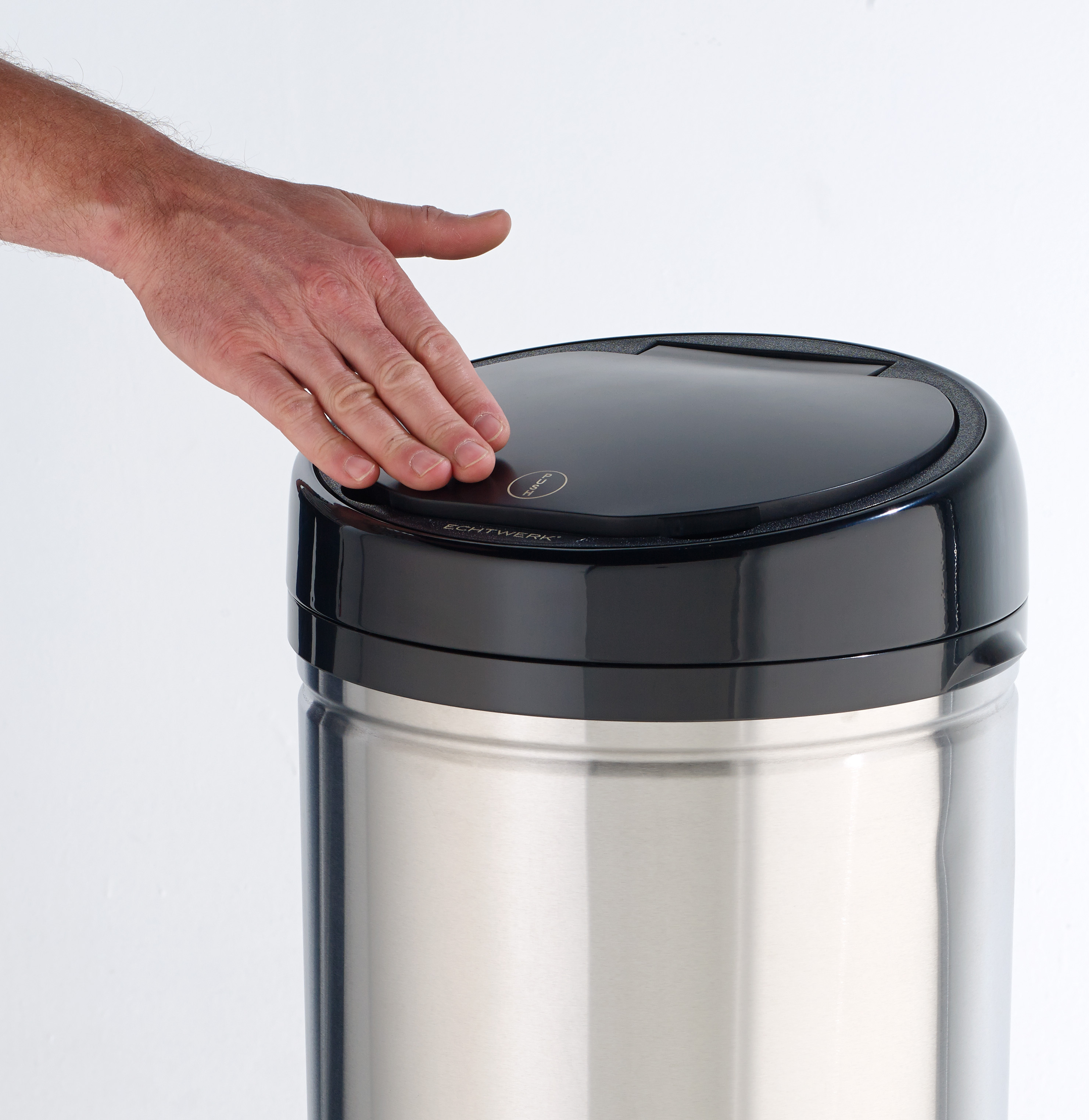 ECHTWERK EW-PE-0235 Easy touch Abfalleimer Schwarz/Edelstahl gebürstet