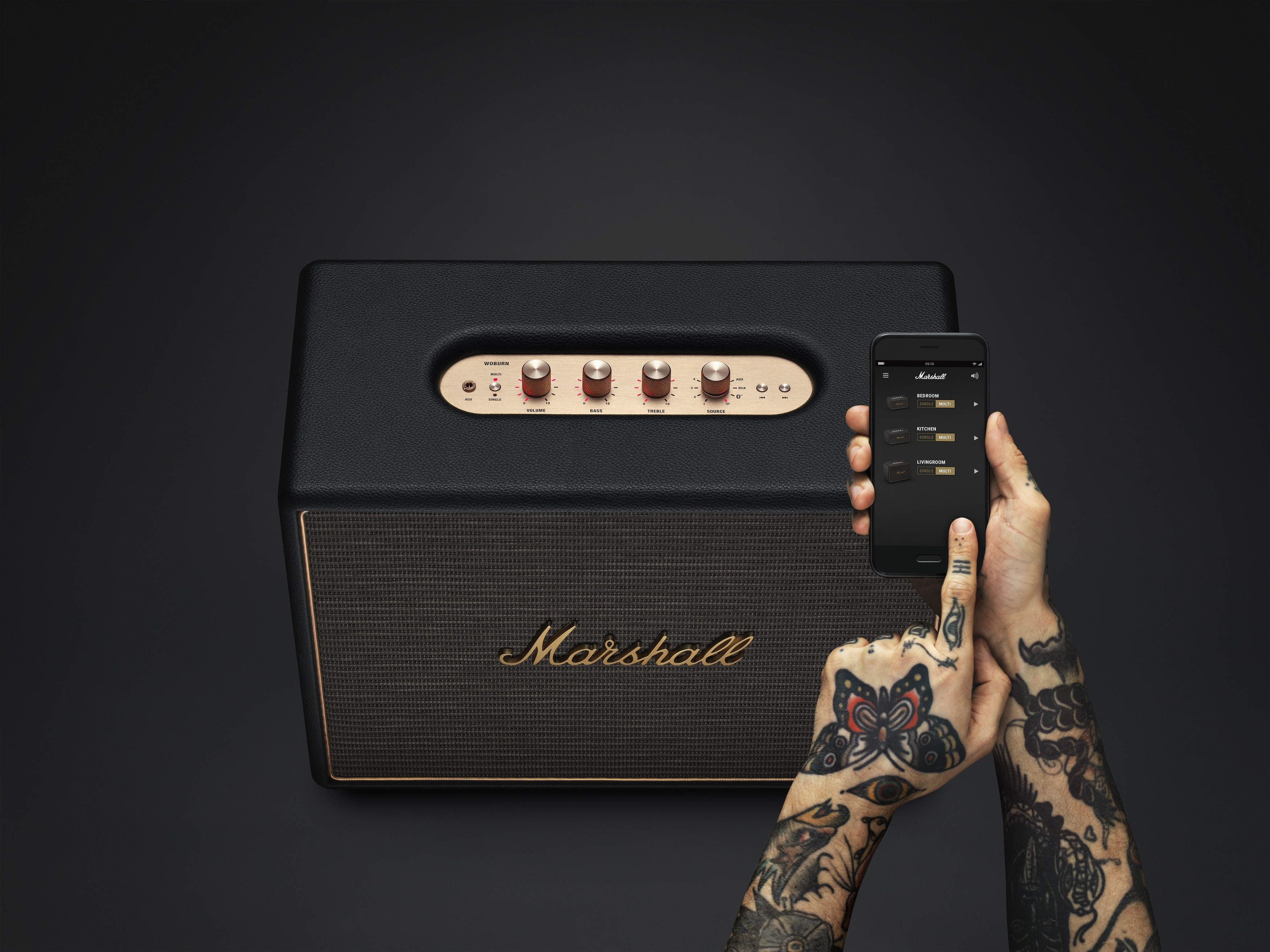 MARSHALL Woburn Wifi Lautsprecher, Schwarz