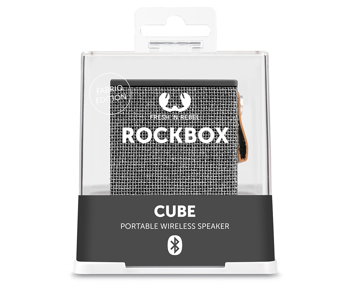 FRESH ‘N REBEL Rockbox Cube Fabriq Edition Bluetooth Lautsprecher, Grau