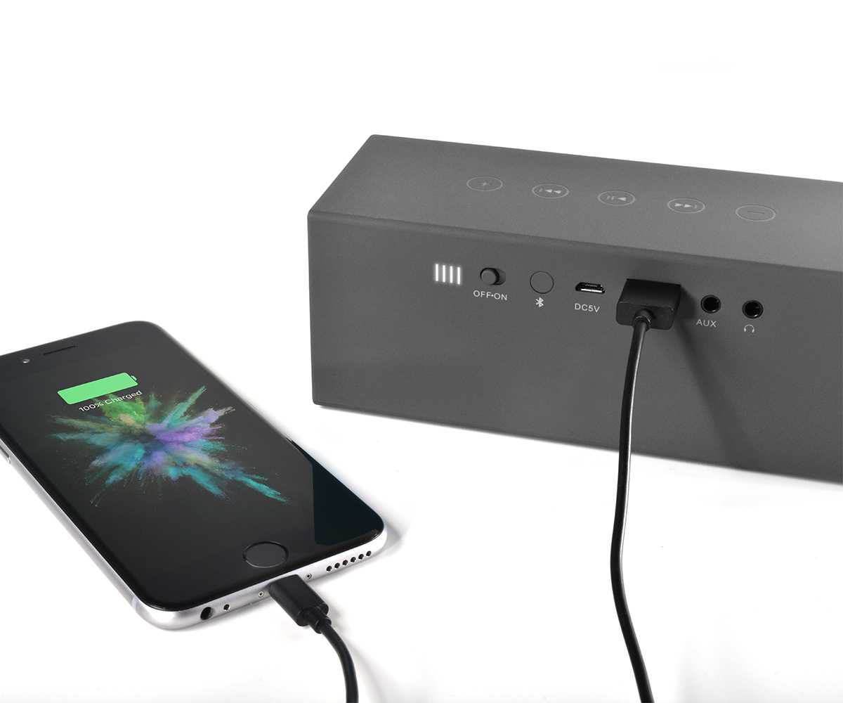 FRESH ‘N REBEL Rockbox Brick Fabriq Edition Bluetooth Lautsprecher, Grau