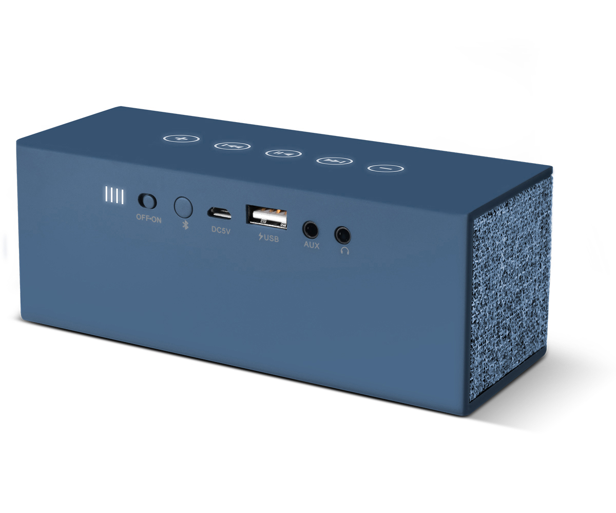FRESH ‘N REBEL Rockbox Brick Fabriq Edition Bluetooth Lautsprecher, Blau