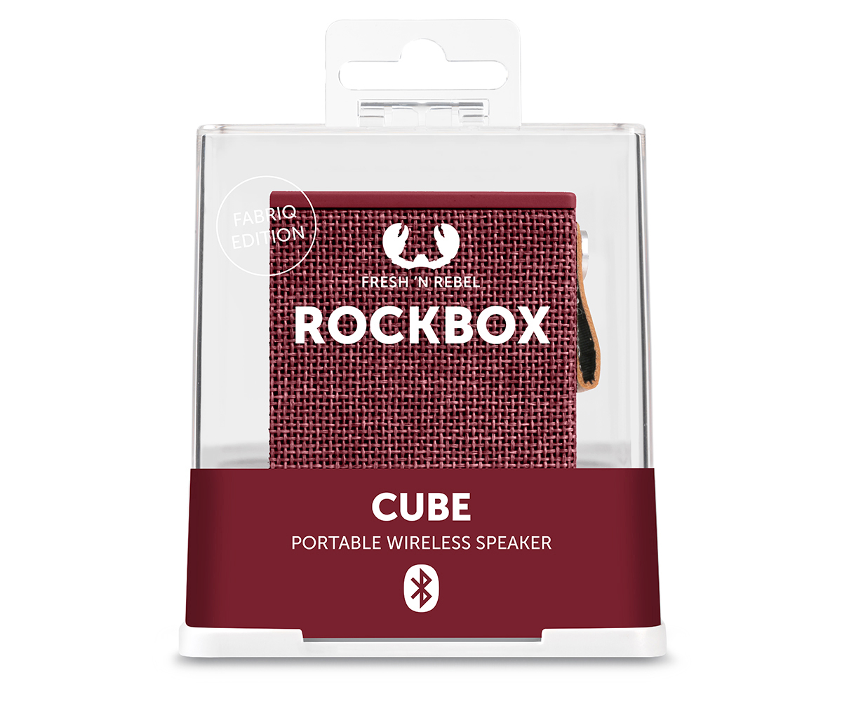 FRESH ‘N REBEL Rockbox Cube Fabriq Edition Bluetooth Lautsprecher, Rot