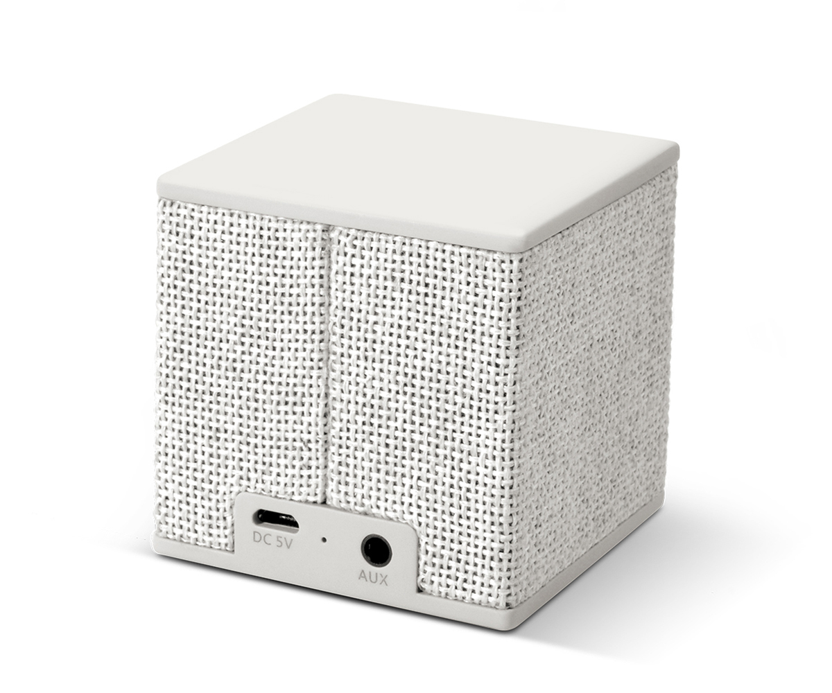 FRESH ‘N REBEL Rockbox Cube Fabriq Edition Bluetooth Lautsprecher, Hellgrau