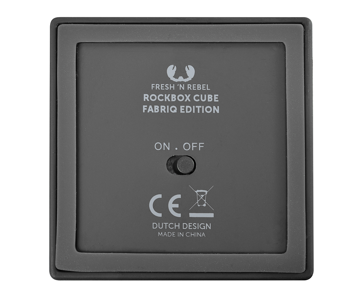 FRESH ‘N REBEL Rockbox Cube Fabriq Edition Bluetooth Lautsprecher, Grau