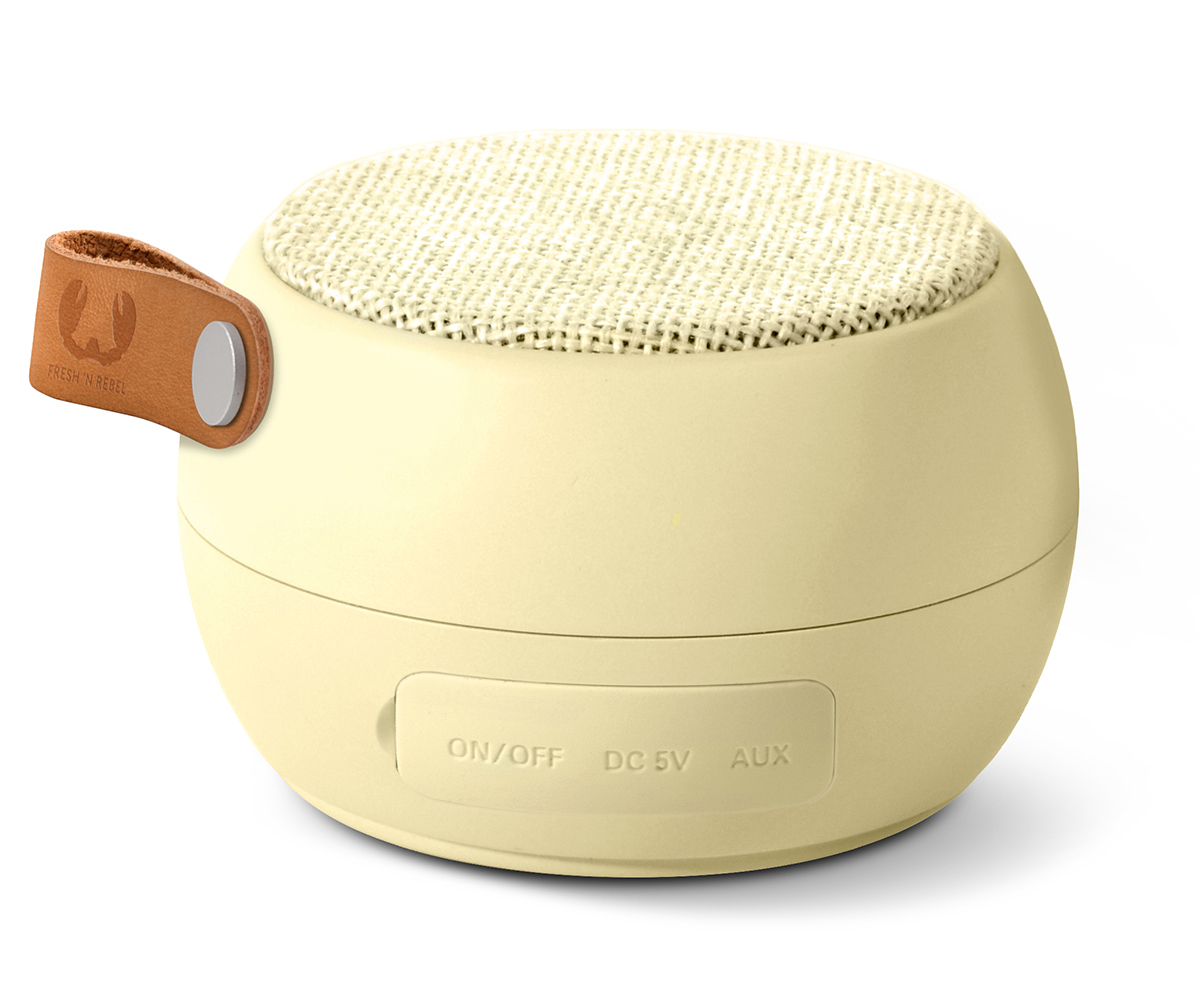 FRESH ‘N REBEL Rockbox Round Fabriq Edition Bluetooth Lautsprecher, Gelb