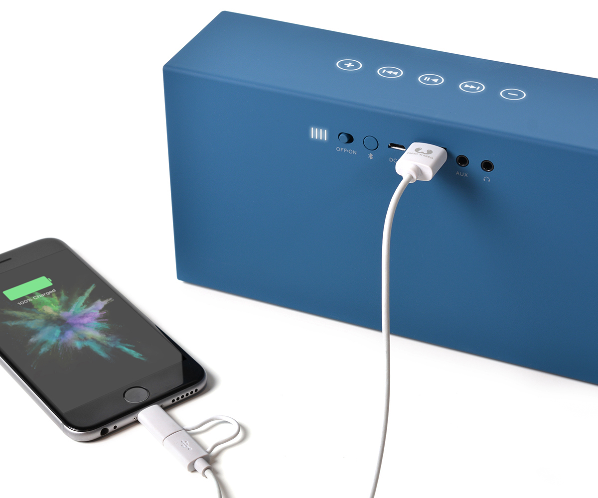 FRESH ‘N REBEL Rockbox Chunk Fabriq Edition Bluetooth Lautsprecher, Blau