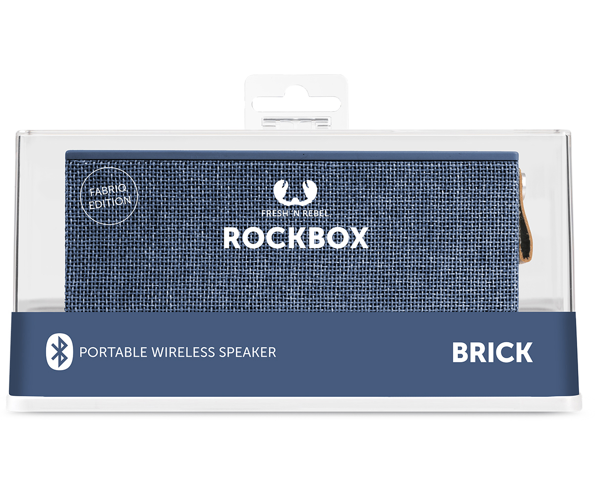 FRESH ‘N REBEL Rockbox Brick Fabriq Edition Bluetooth Lautsprecher, Blau