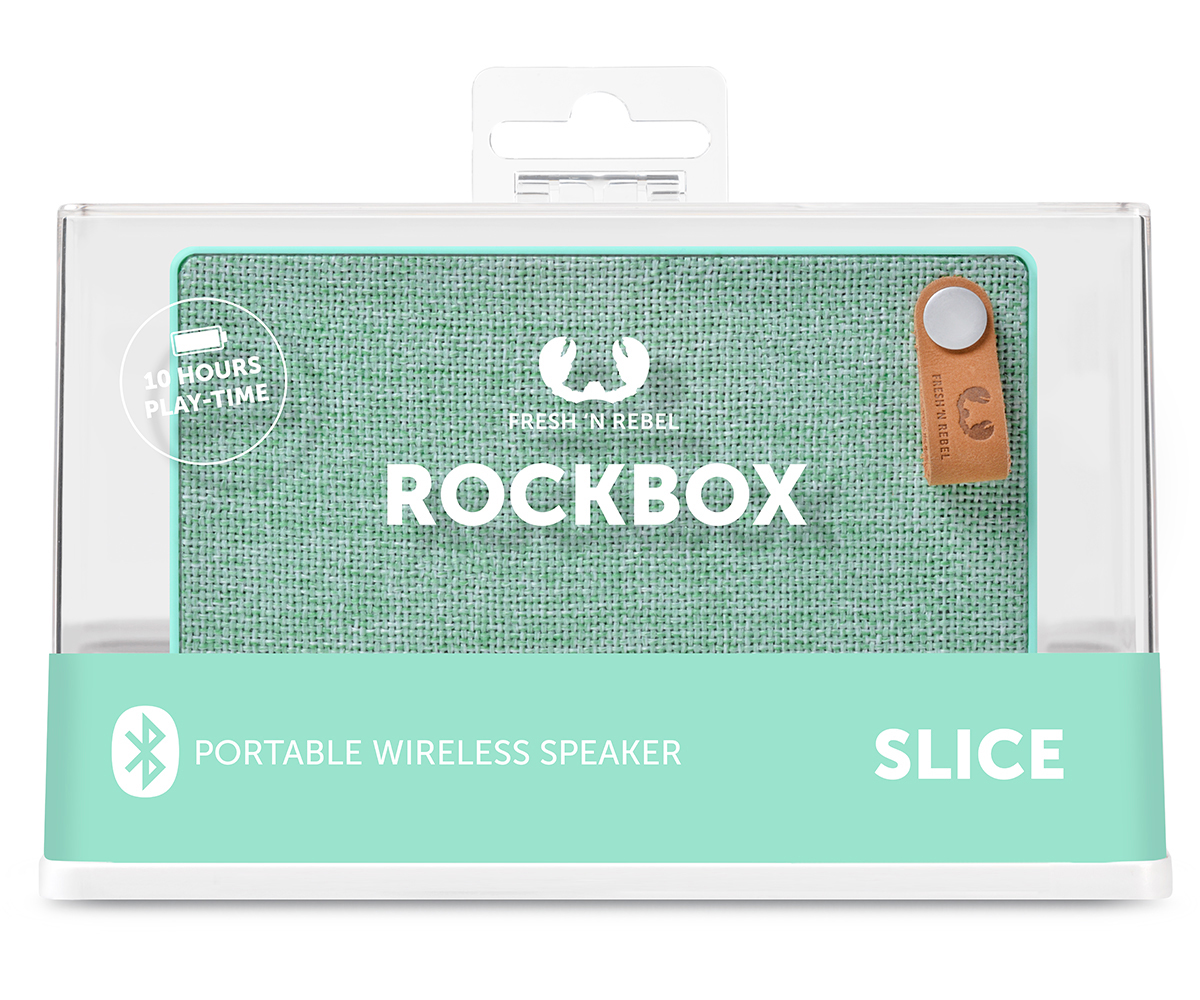 FRESH ‘N REBEL Rockbox Slice Fabriq Edition Bluetooth Lautsprecher, Mintgrün