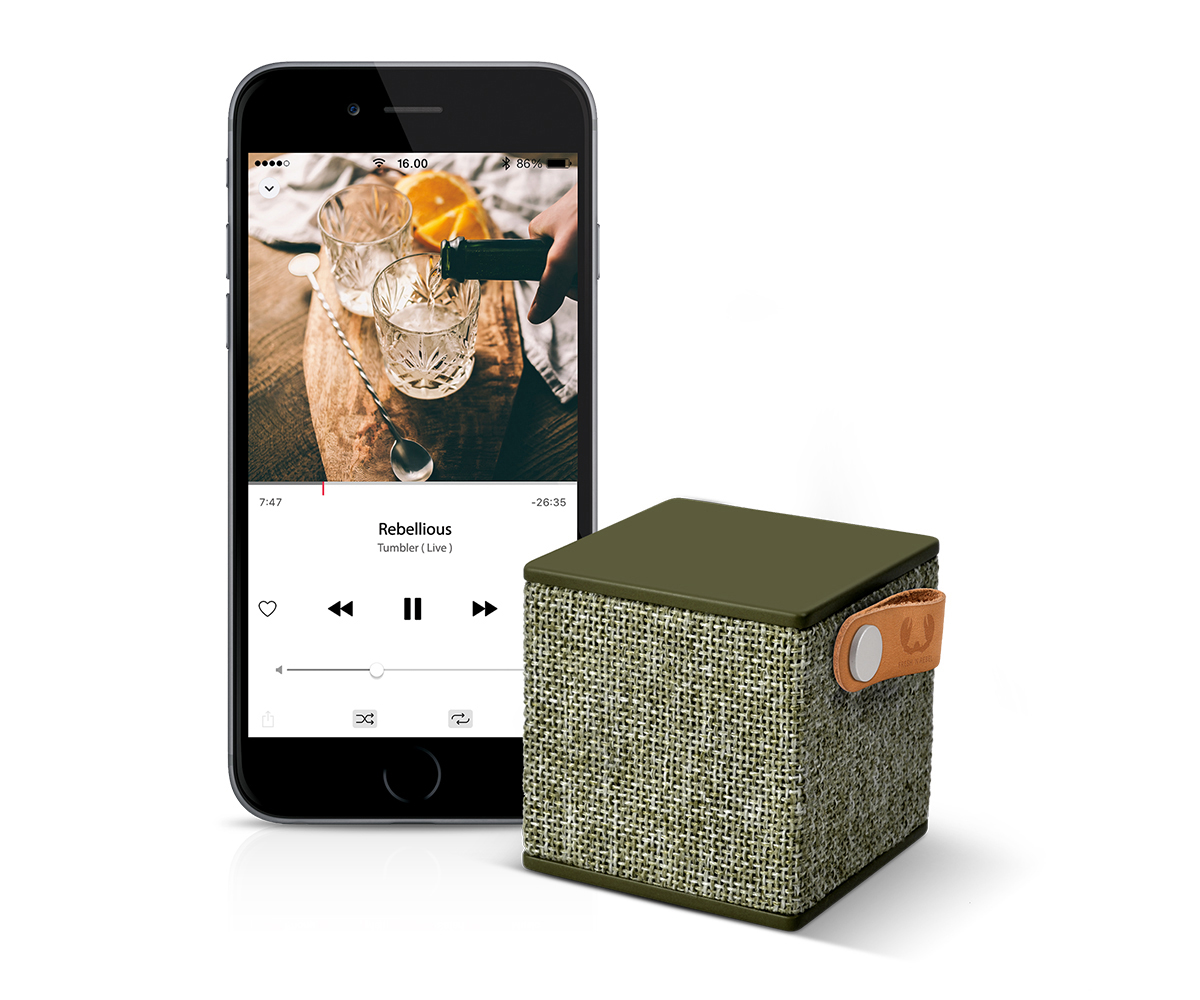 FRESH ‘N REBEL Rockbox Cube Fabriq Edition Bluetooth Lautsprecher, Grün