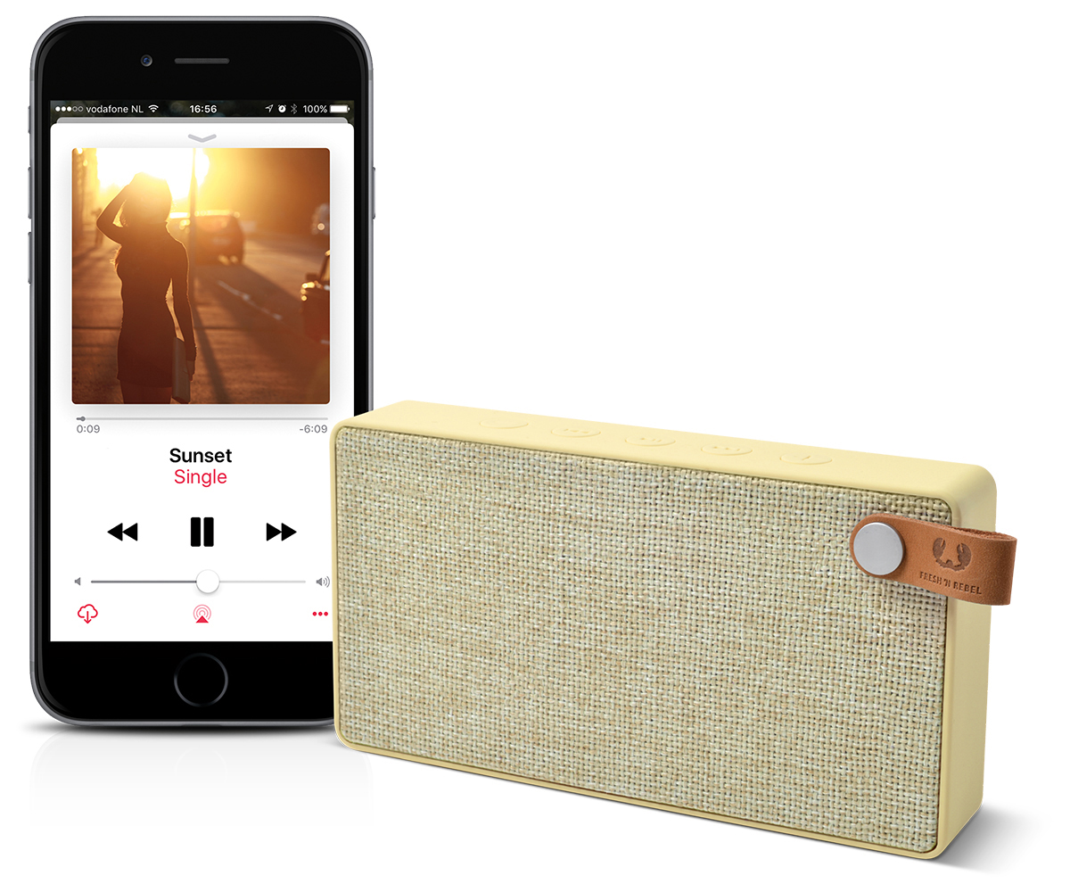 FRESH ‘N REBEL Rockbox Slice Fabriq Edition Bluetooth Lautsprecher, Gelb