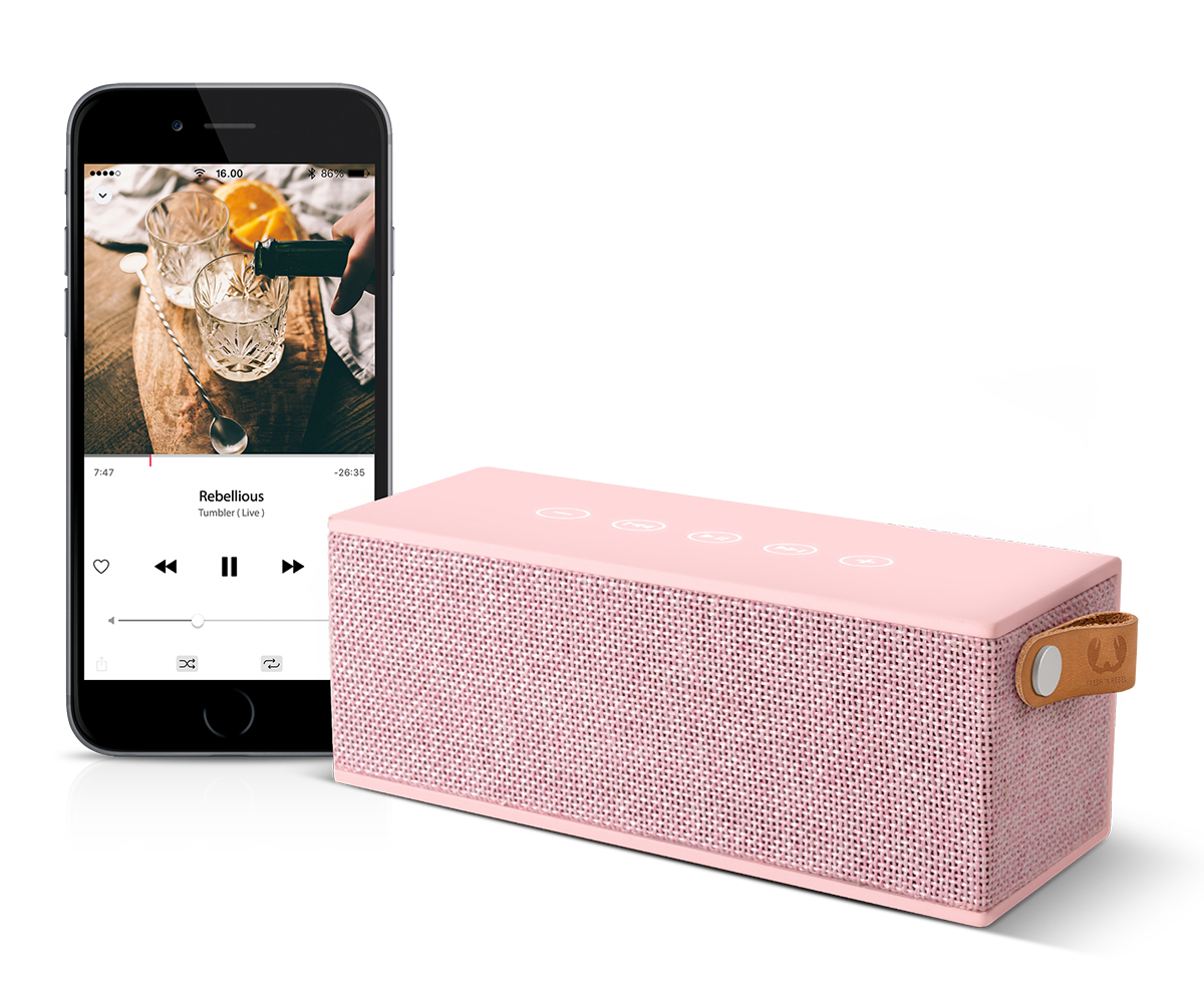 FRESH ‘N REBEL Rockbox Brick Fabriq Edition Bluetooth Lautsprecher, Rosé