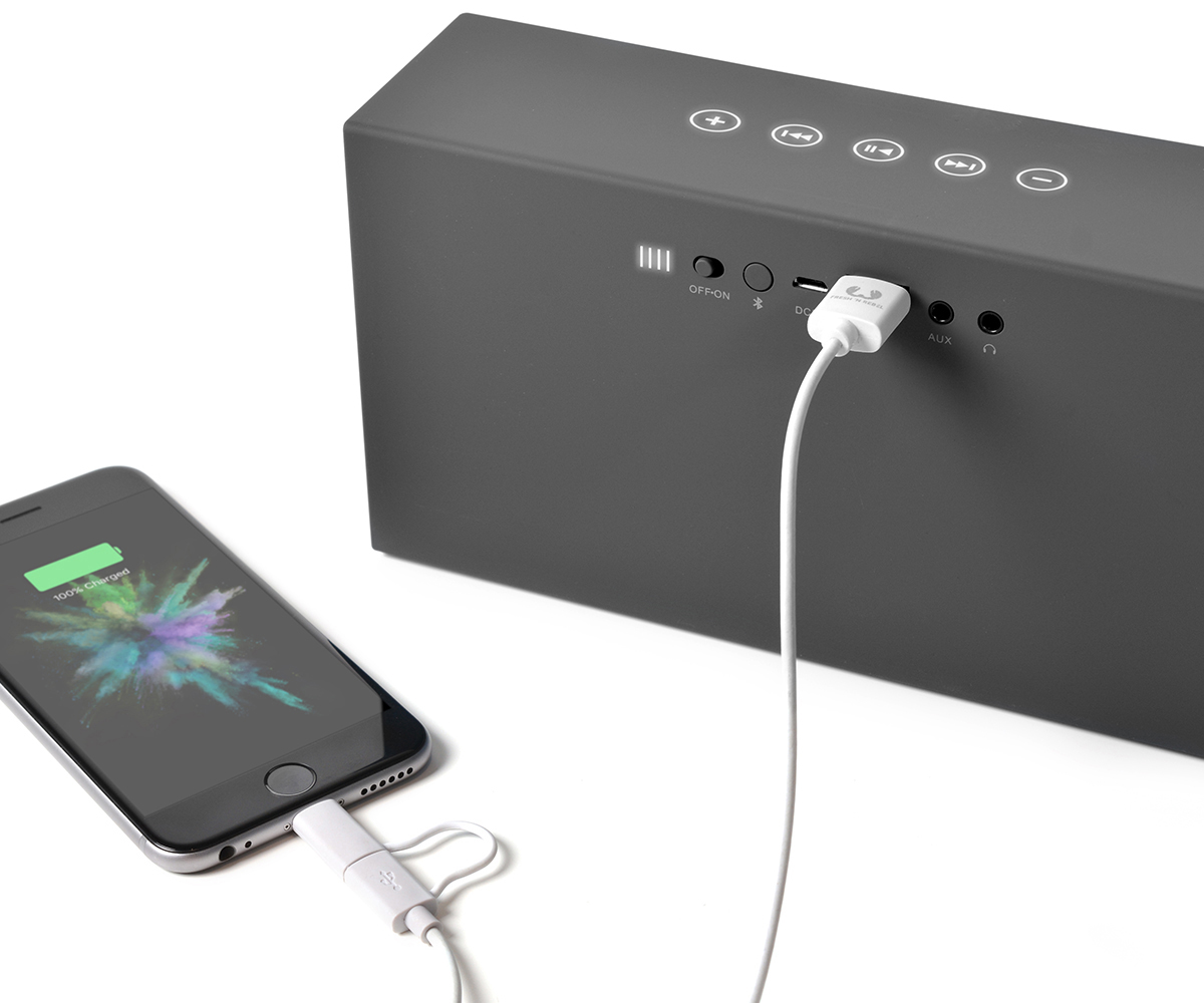 FRESH ‘N REBEL Rockbox Chunk Fabriq Edition Bluetooth Lautsprecher, Grau