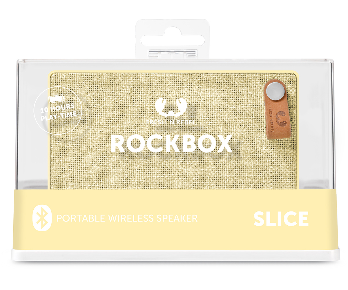 FRESH ‘N REBEL Rockbox Slice Fabriq Edition Bluetooth Lautsprecher, Gelb