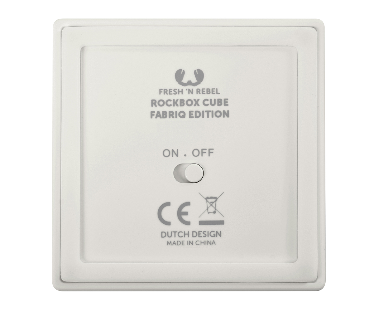 FRESH ‘N REBEL Rockbox Cube Fabriq Edition Bluetooth Lautsprecher, Hellgrau