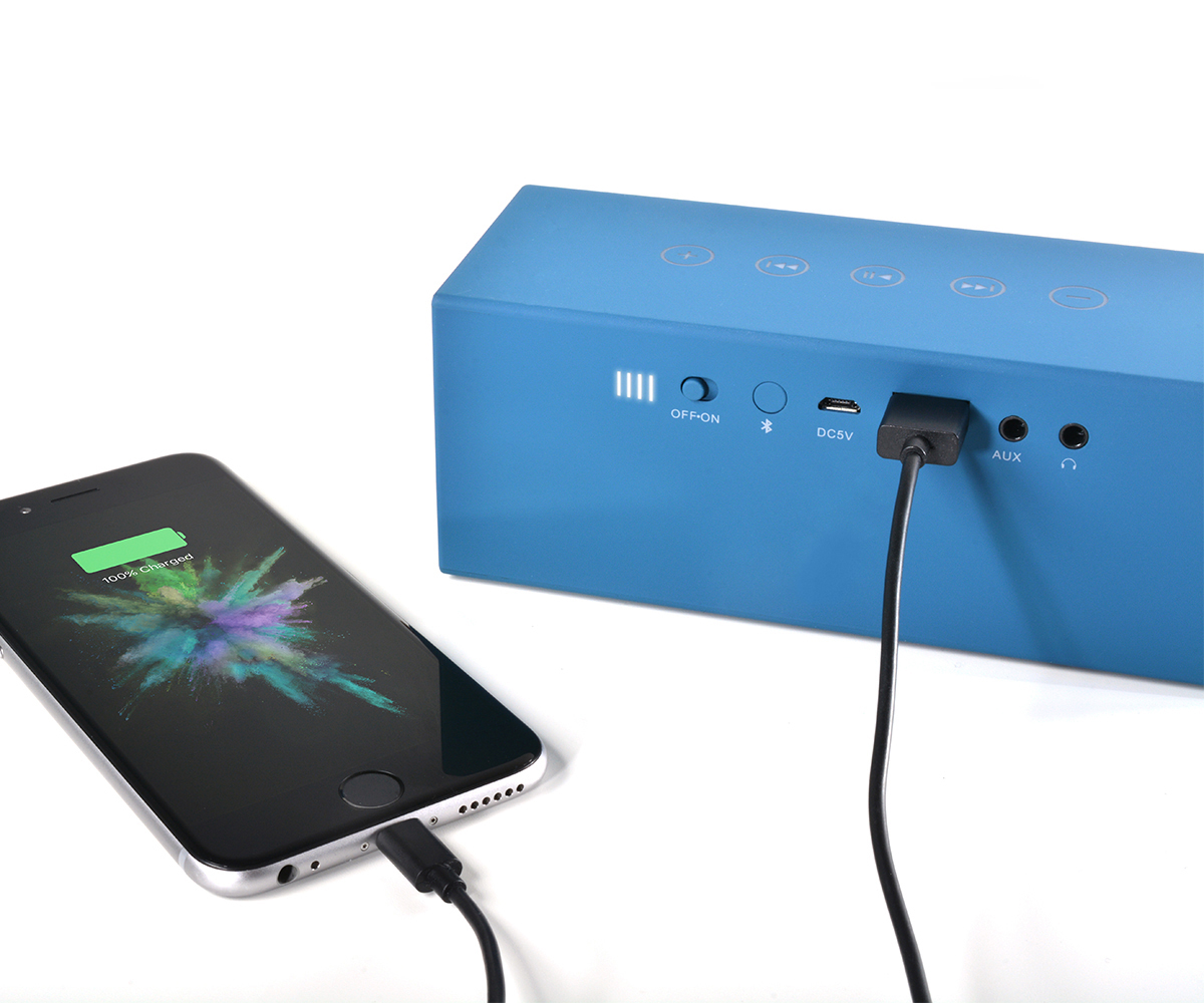 FRESH ‘N REBEL Rockbox Brick Fabriq Edition Bluetooth Lautsprecher, Blau
