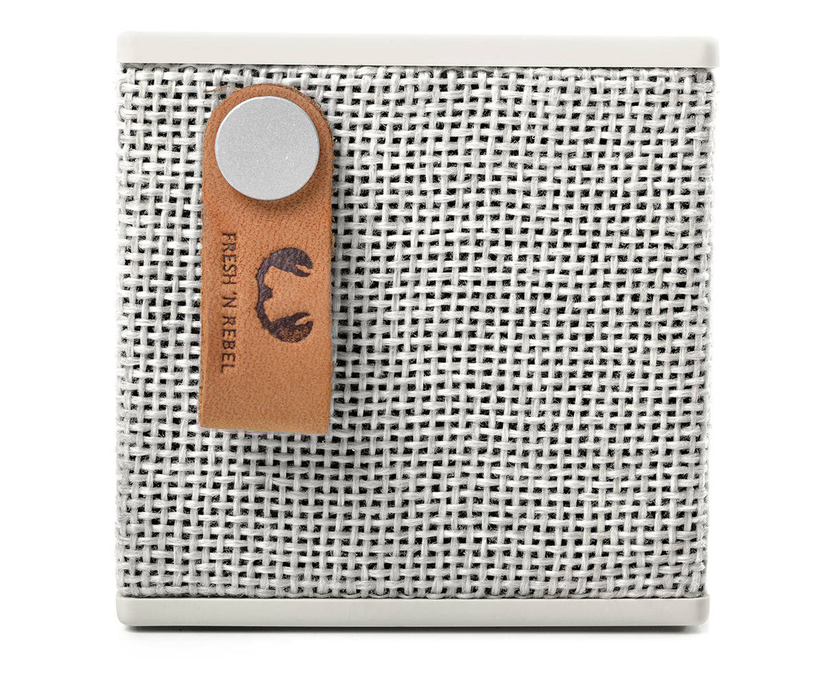FRESH ‘N REBEL Rockbox Cube Fabriq Edition Bluetooth Lautsprecher, Hellgrau