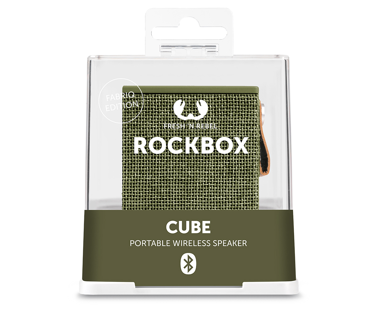 FRESH ‘N REBEL Rockbox Cube Fabriq Edition Bluetooth Lautsprecher, Grün