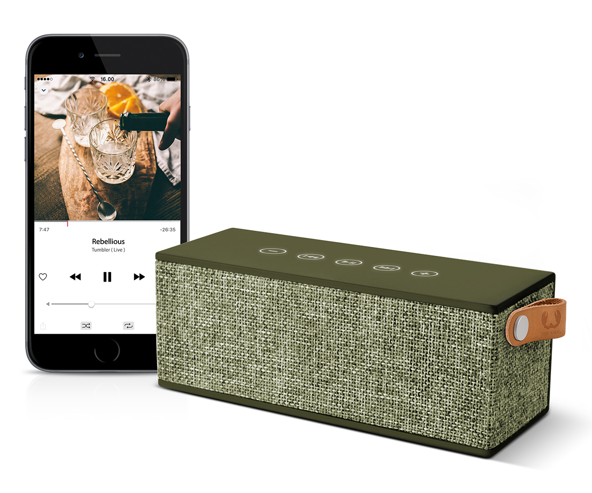 FRESH ‘N REBEL Rockbox Brick Fabriq Edition Bluetooth Lautsprecher, Olivgrün