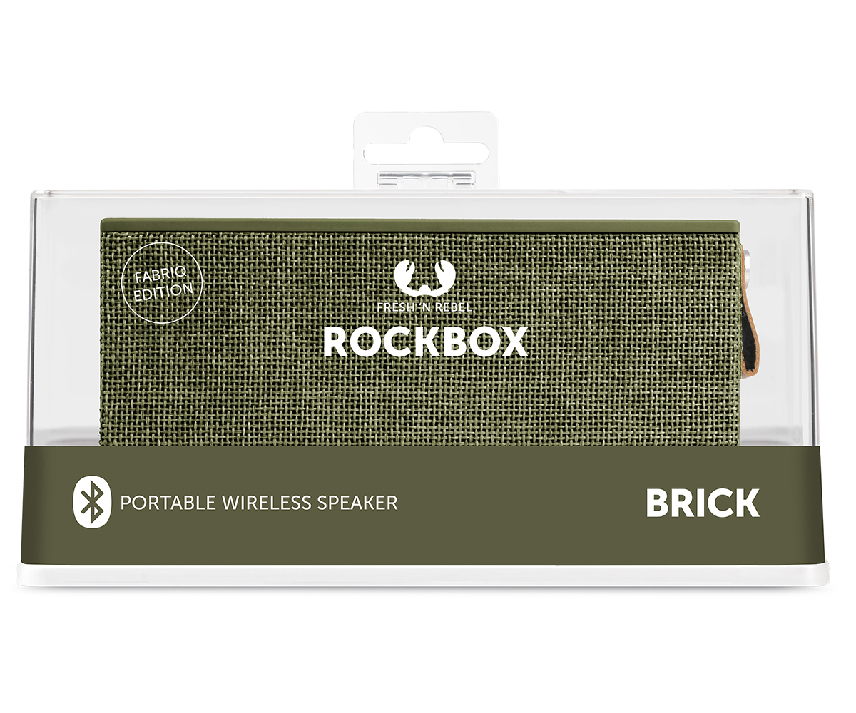 FRESH ‘N REBEL Rockbox Brick Fabriq Edition Bluetooth Lautsprecher, Olivgrün