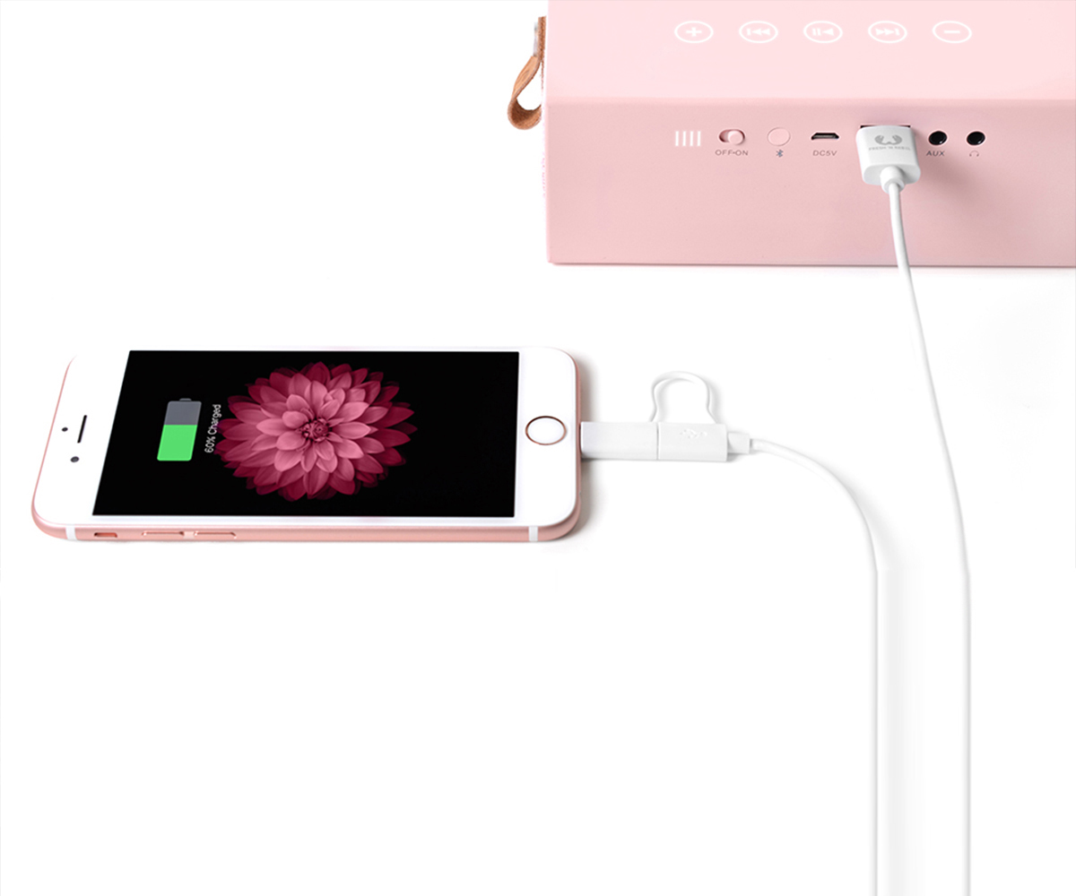 FRESH ‘N REBEL Rockbox Brick Fabriq Edition Bluetooth Lautsprecher, Rosé