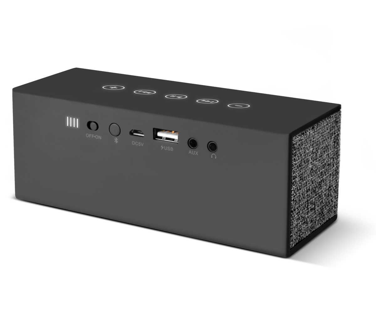 FRESH ‘N REBEL Rockbox Brick Fabriq Edition Bluetooth Lautsprecher, Grau