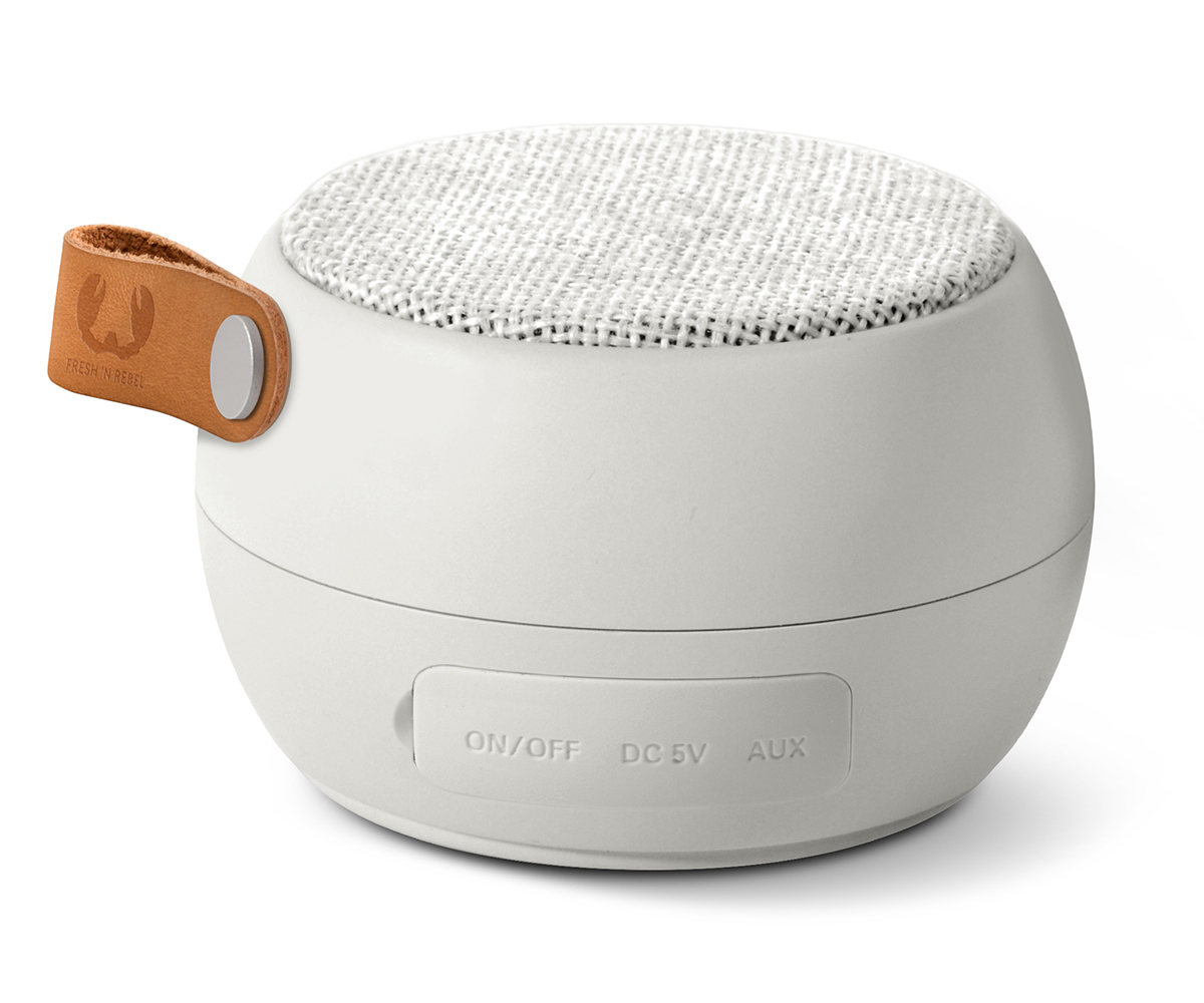 FRESH ‘N REBEL Rockbox Round Fabriq Edition Bluetooth-Lautsprecher, Grau