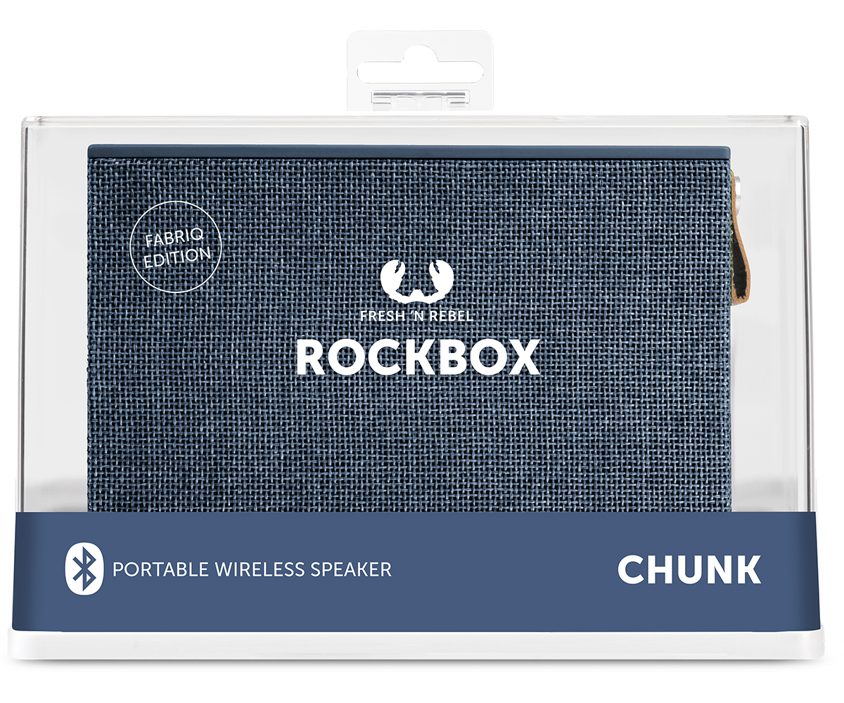 FRESH ‘N REBEL Rockbox Chunk Fabriq Edition Bluetooth Lautsprecher, Blau