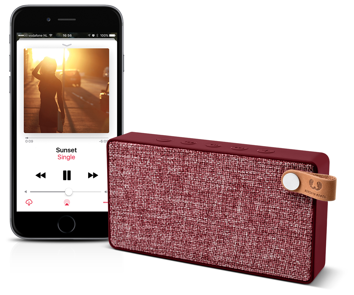 FRESH ‘N REBEL Rockbox Slice Fabriq Edition Bluetooth Lautsprecher, Rot