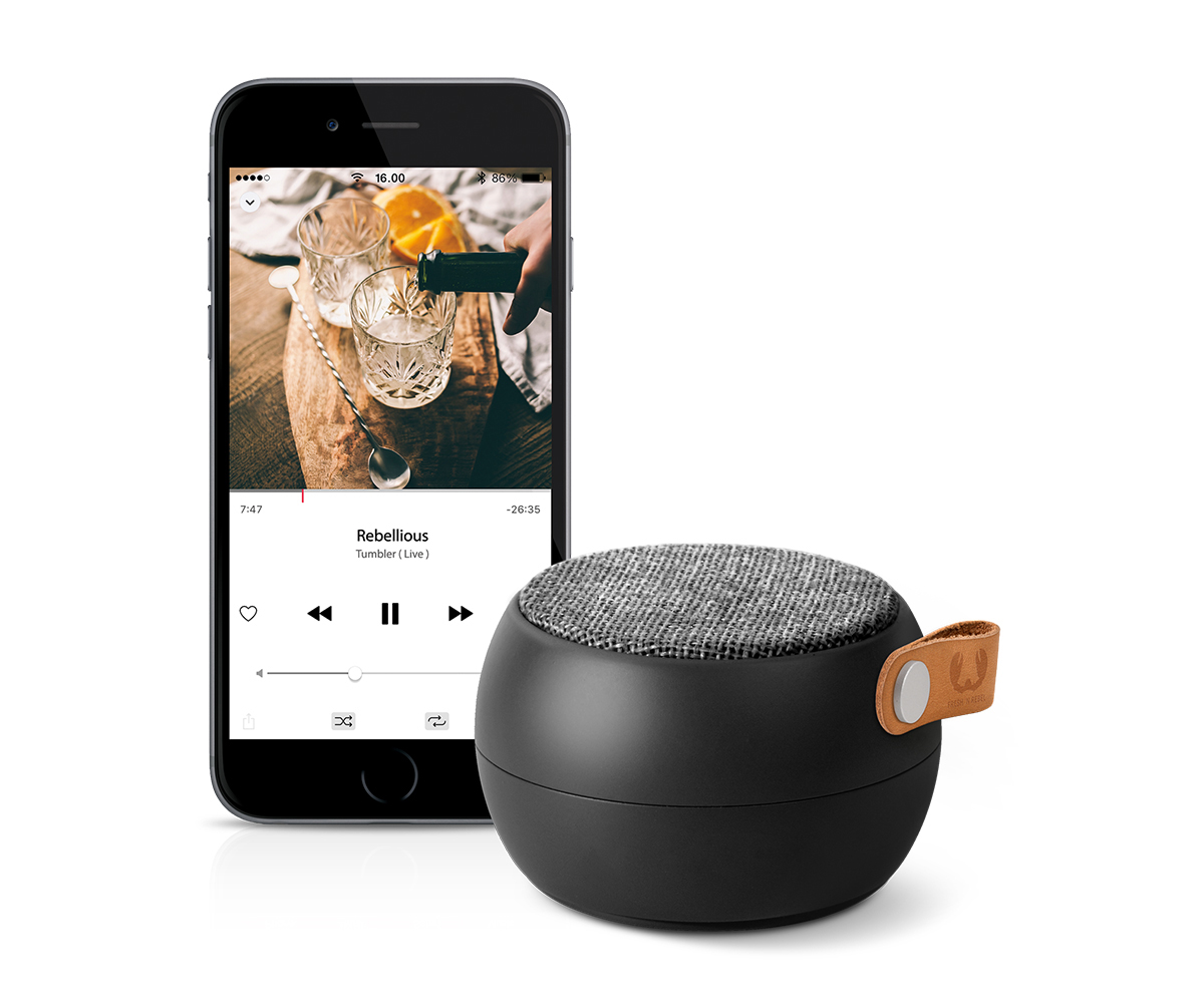 FRESH ‘N REBEL 1RB2000CC Bluetooth Lautsprecher, Schwarz/Grau, Wasserfest