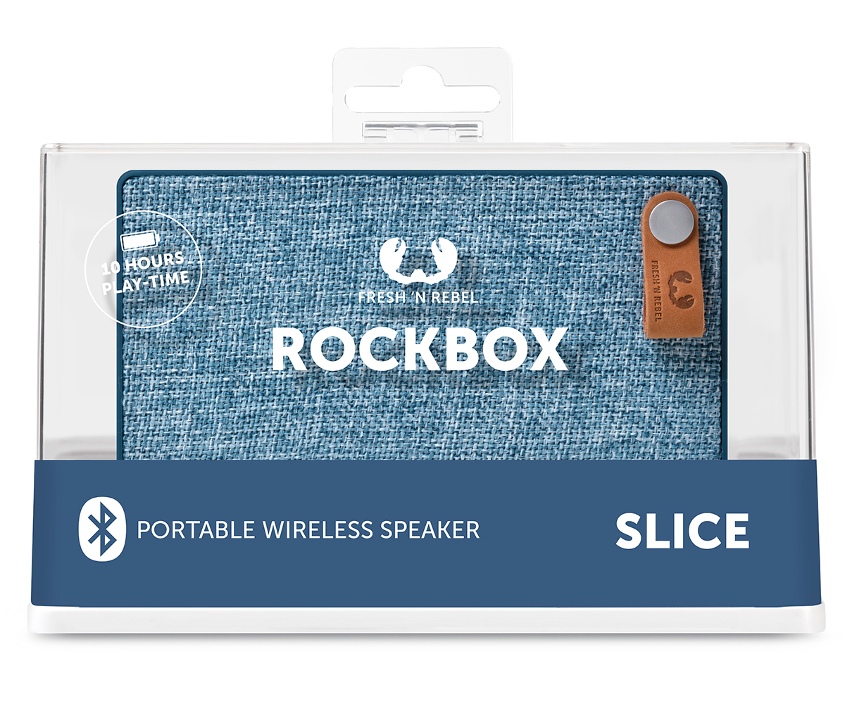 FRESH ‘N REBEL Rockbox Slice Fabriq Edition Bluetooth Lautsprecher, Blau
