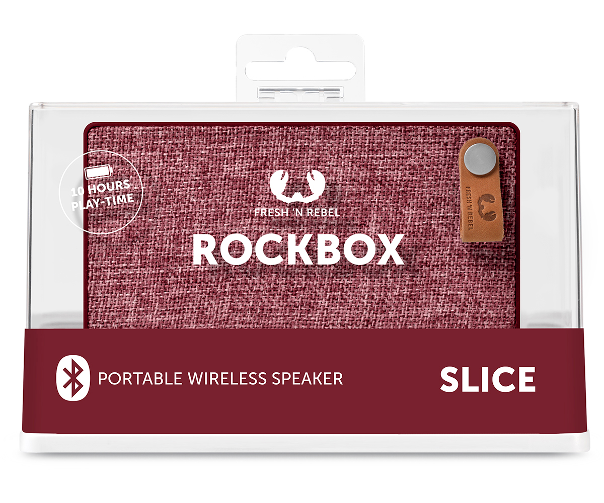 FRESH ‘N REBEL Rockbox Slice Fabriq Edition Bluetooth Lautsprecher, Rot