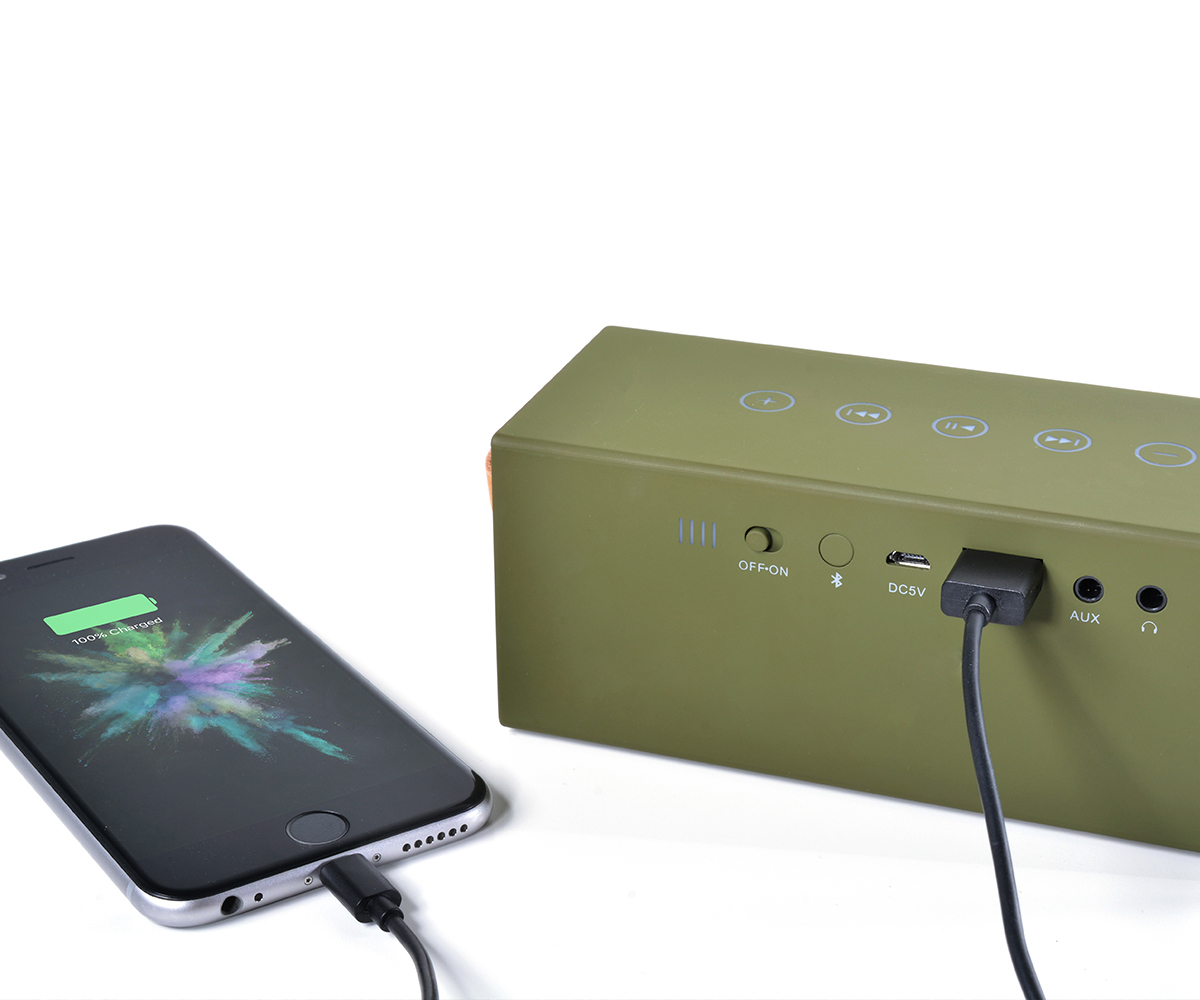 FRESH ‘N REBEL Rockbox Brick Fabriq Edition Bluetooth Lautsprecher, Olivgrün
