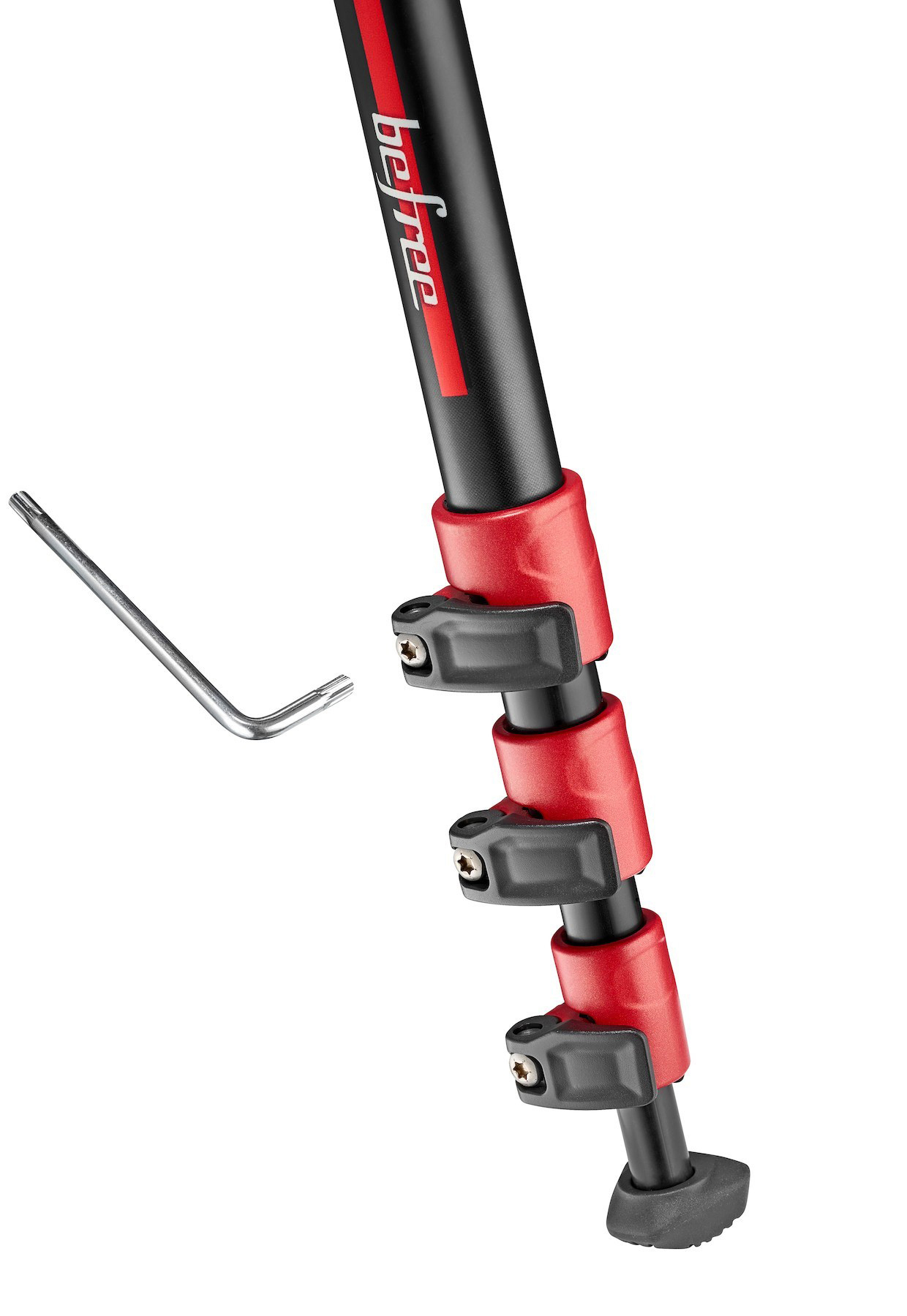 MANFROTTO MKBFRA4RD-BH Befree Dreibein Stativ, Rot, Höhe offen bis 1440 mm
