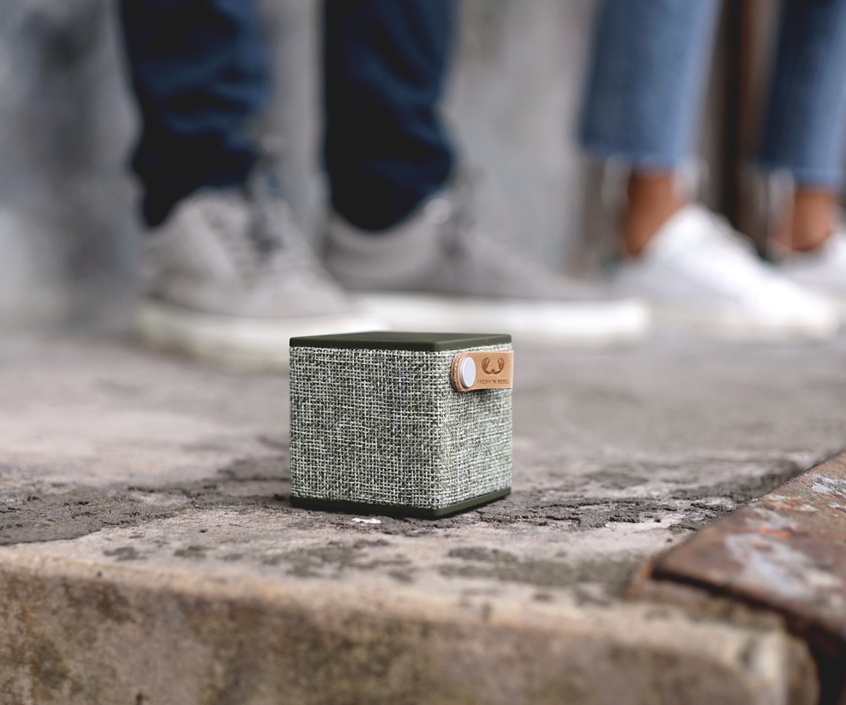 FRESH ‘N REBEL Rockbox Cube Fabriq Edition Bluetooth Lautsprecher, Grün
