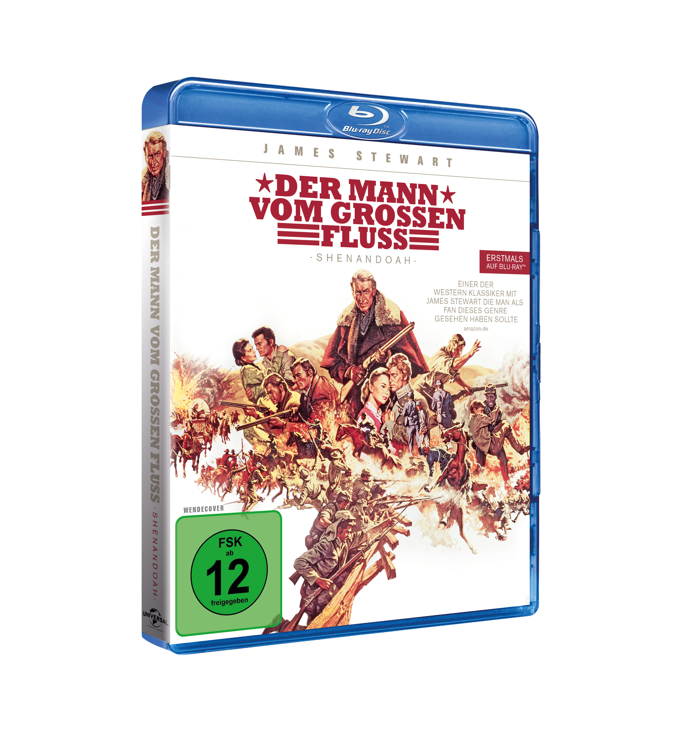 Das Blu-ray-Cover des Films Der Mann vom Grossen Fluss, mit einer Szene aus dem Film.