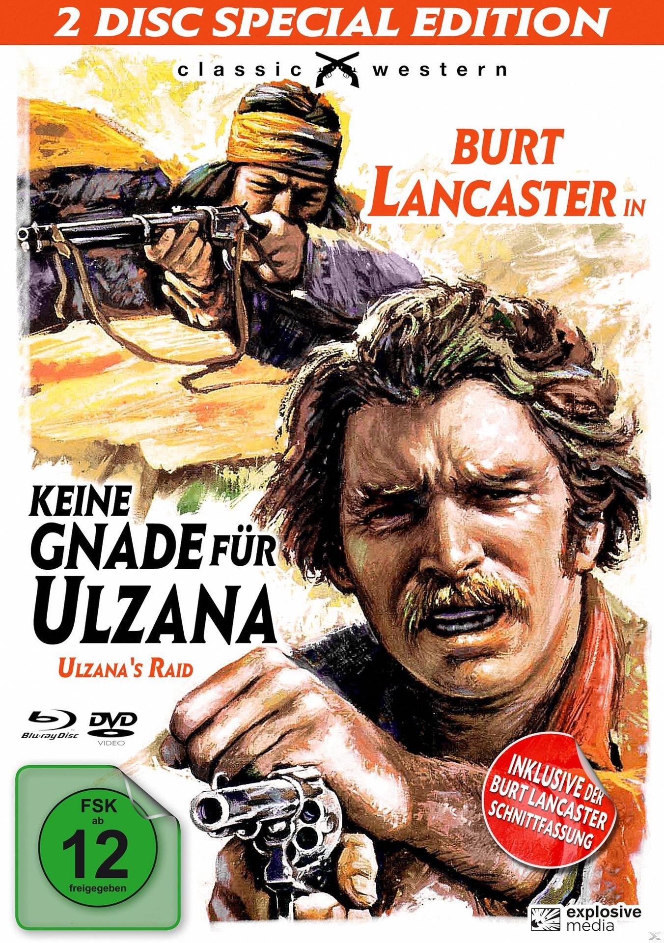DVD-Cover: 'Keine Gnade für Ulzana', zwei Männer zielen mit Waffen, klassischer Western, Action-Thema.