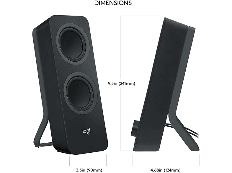Logitech Z207 2.0 Lautsprecher, 10W, Bluetooth, Schwarz; PC-Lautsprecher — Foto 2 von 4