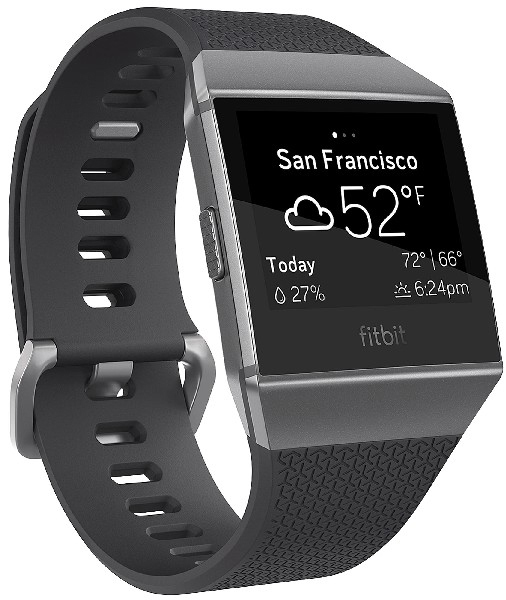 Reloj Deportivo Fitbit ionic pantalla lcd gps resistente al agua bluetooth 10 h autonomía gris inteligente smartwatch grisnegro pulsera carbã³n basalto talla el cobalto actividad oscurografito