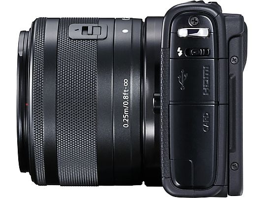 CANON EOS M100 + 15-45mm en 55-200mm Zwart