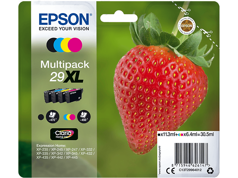 Epson Inktpatroon 29xl Zwart - Cyaan Magenta Geel (c13t29964022)