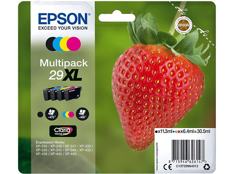 EPSON Inktpatroon 29XL Zwart - Cyaan - Magenta - Geel (C13T29964022)