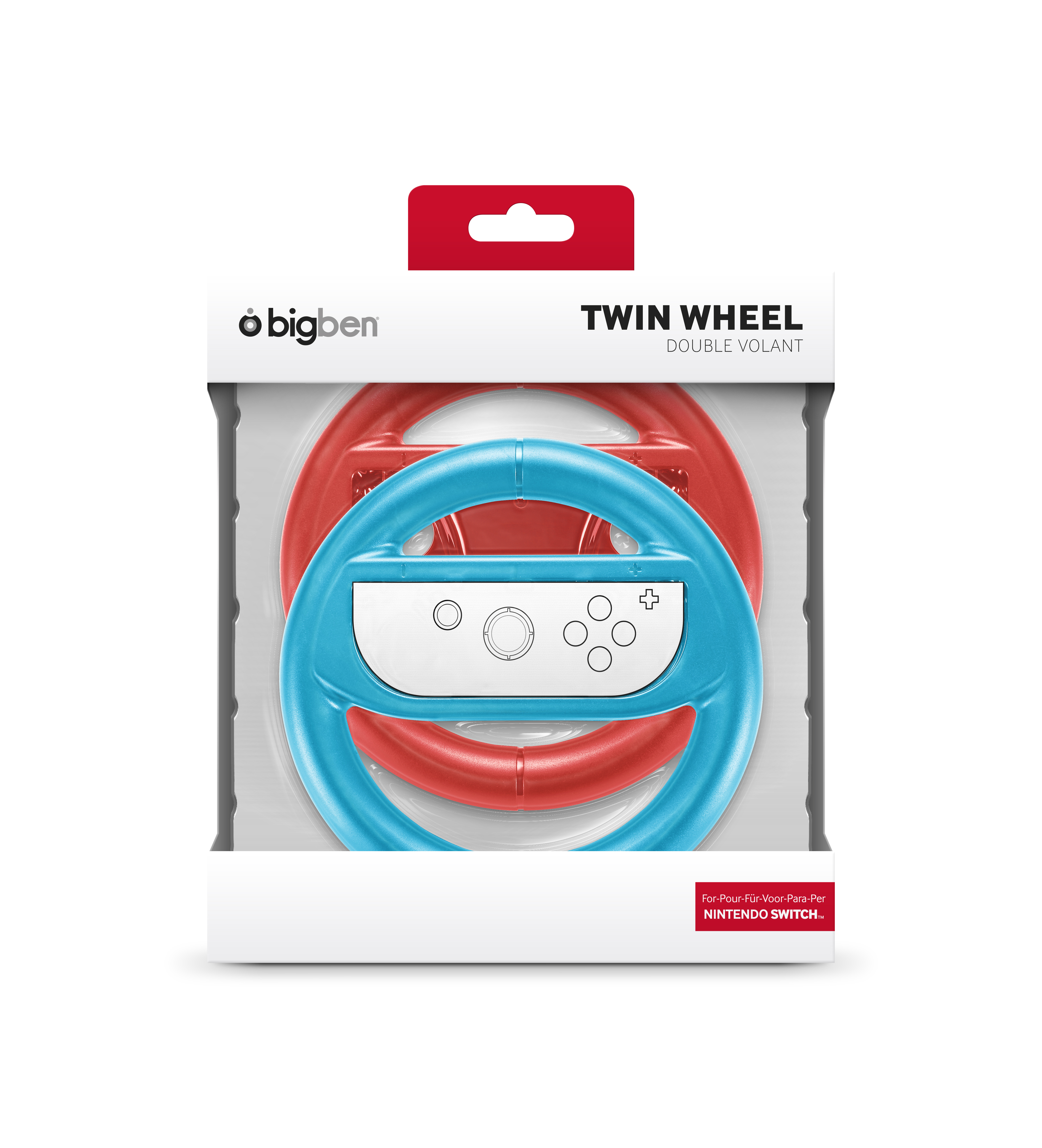 Switch BIGBEN Lenkrad, Wheel Duo SWITCH Pack, Rot/Blau Nintendo